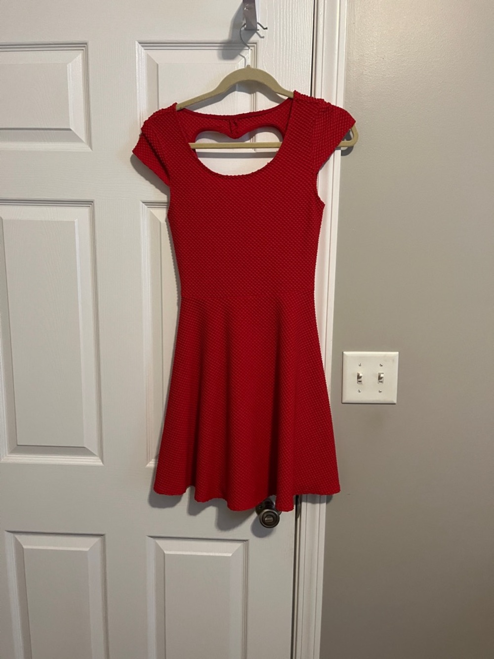 No Boundaries Red Heart Cutout Dress